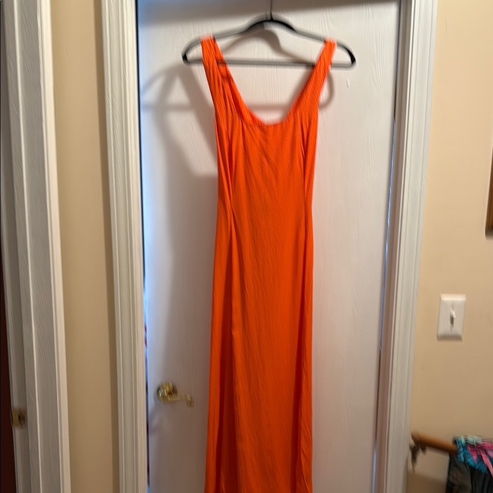 Orange Sleeveless Maxi Dress